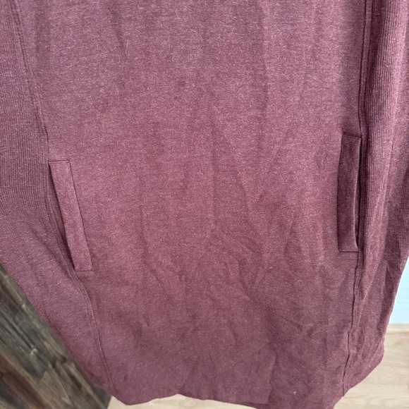 Athleta Balance Sweatshirt Dress in Mahogamy Heather Brown Small - Picture 5 of 7